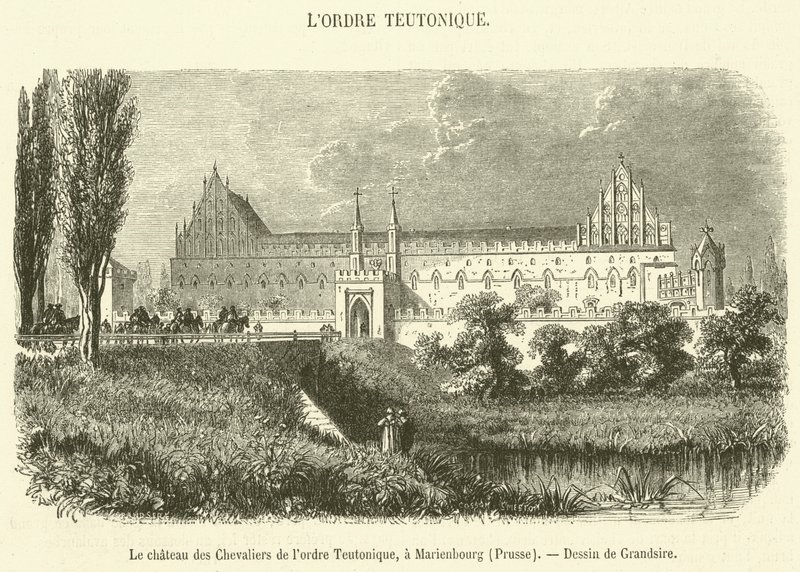 The castle of the Teutonic Knights, Marienburg, Prussia by French School