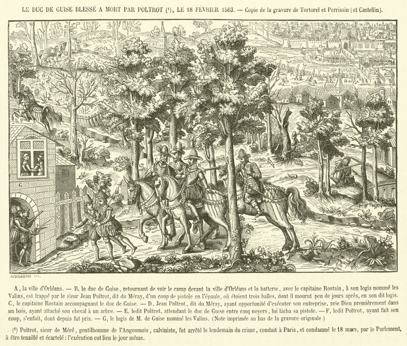 The Duke of Guise Mortally Wounded (engraving) by French School