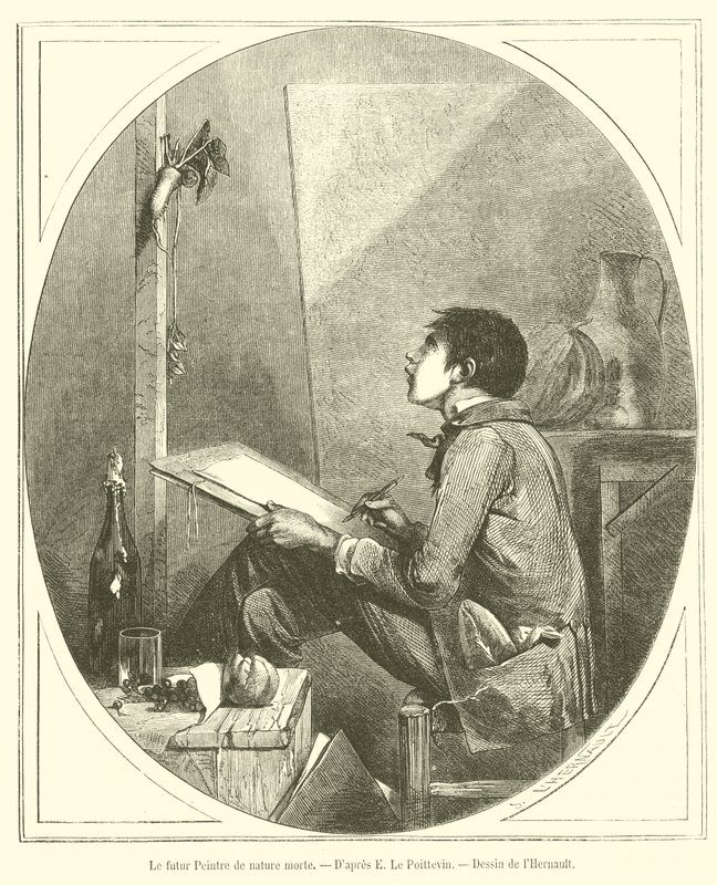 The Future Still Life Painter (engraving) by French School