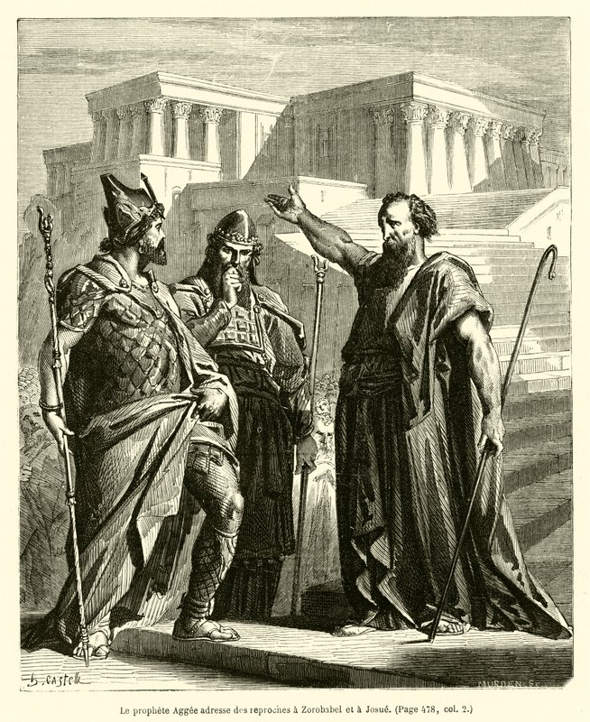 The Prophet Haggai Rebukes Zerubbabel and Joshua by French School