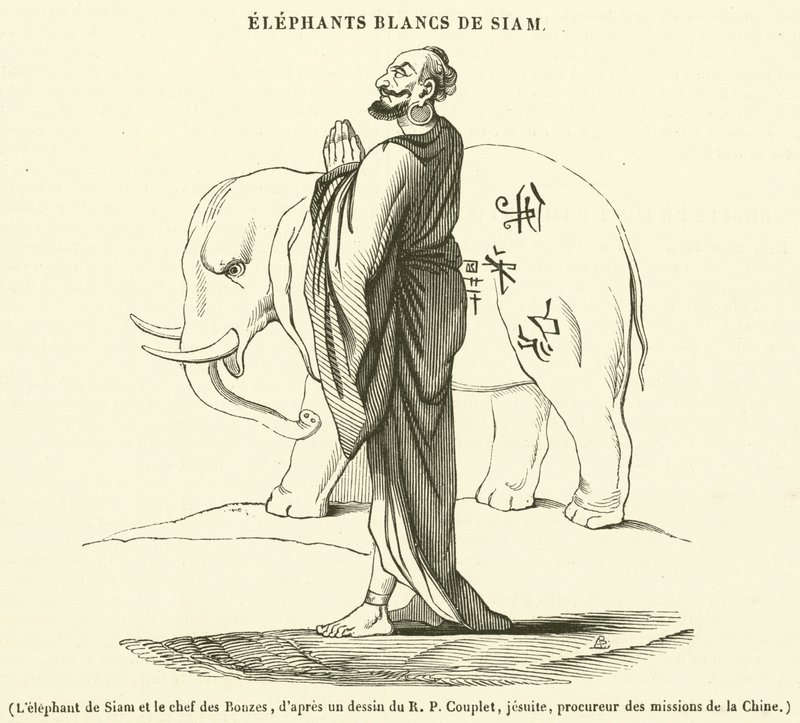 The Elephant of Siam and the Chief of the Bonzes by French School