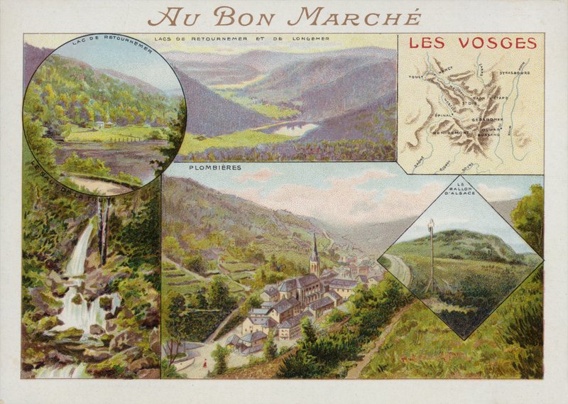Les Vosges, Card by French School