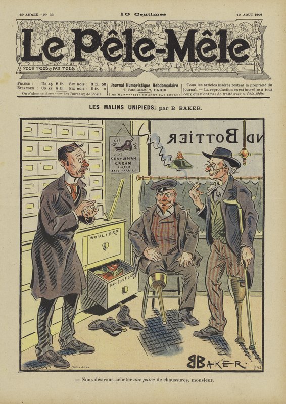 The Clever One-Legged. Illustration for Le Pele-Mele by French School