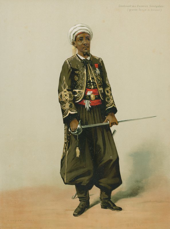 Lieutenant of Senegalese Zouaves, Full Service Uniform by French School