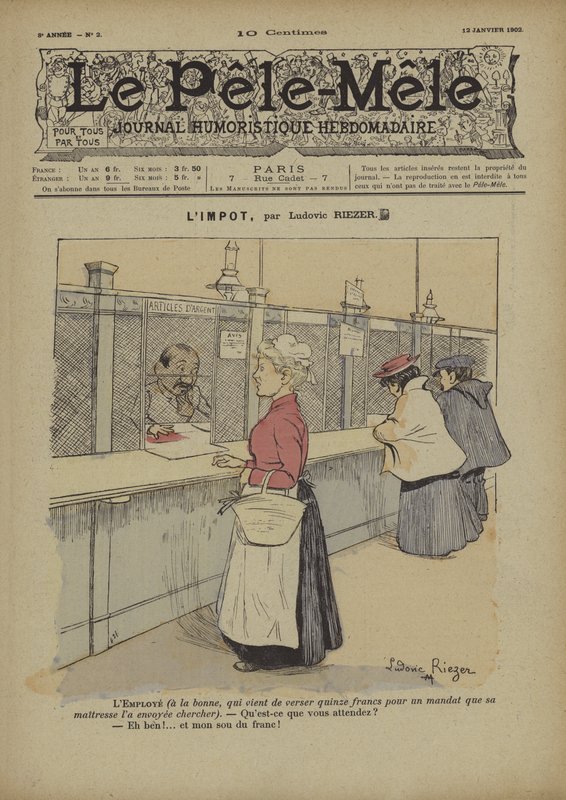 The Tax. Illustration for Le Pele-Mele by French School
