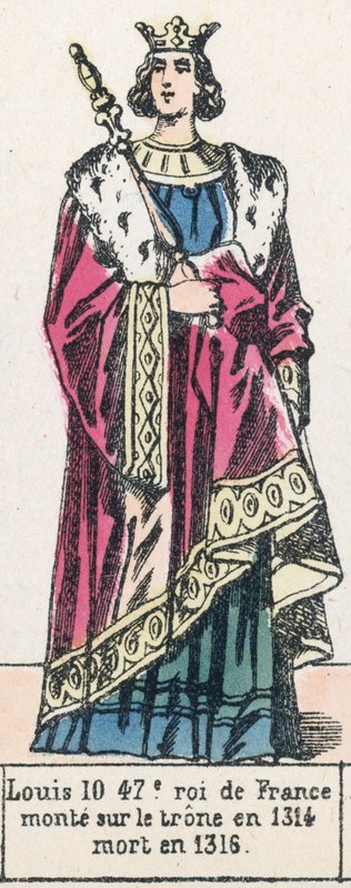 Louis X, 47th King of France, ascended the throne in 1314, died in 1316 by French School