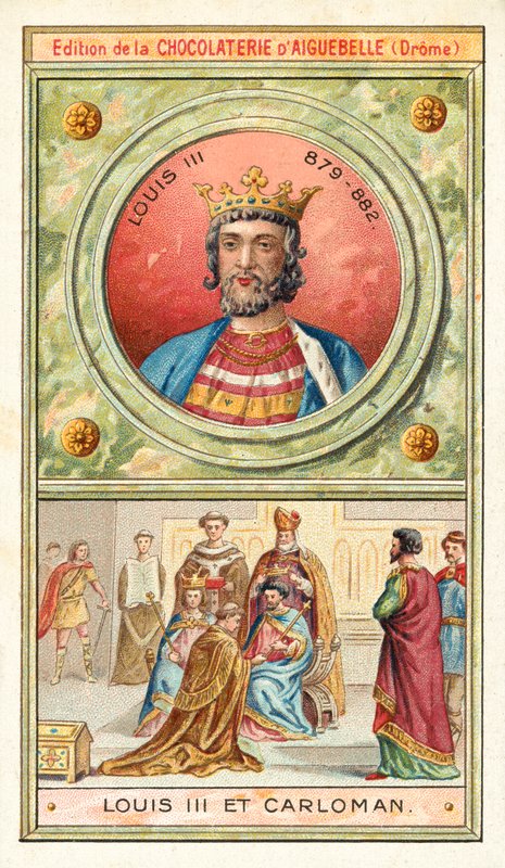 Louis III and his younger brother Carloman II, joint kings of France, 9th Century by French School