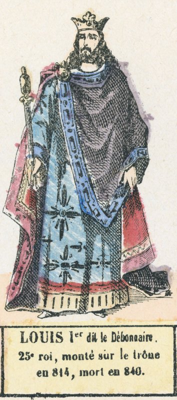 Louis I called the Pious, 25th King, Ascended the Throne in 814, Died in 840 (engraving) by French School