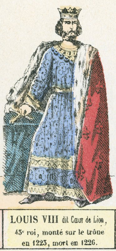Louis VIII called Coeur de Lion, 43rd King, ascended the throne in 1223, died in 1226 by French School
