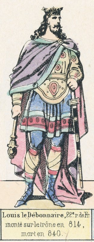 Louis the Pious, 22nd King of France, ascended the throne in 814, died in 840 by French School