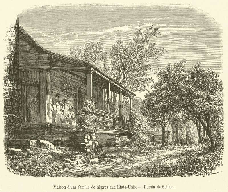House of a Black Family in the United States (engraving) by French School
