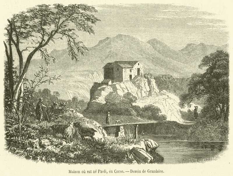 House where Paoli was born, in Corsica by French School