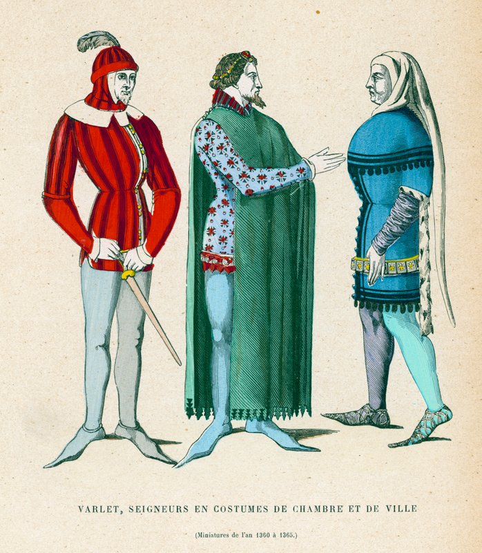 Male Costumes, 1360-1365 by French School