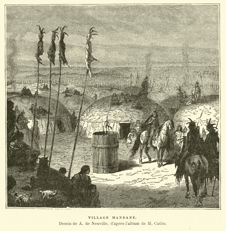 Mandan Village, North America by French School