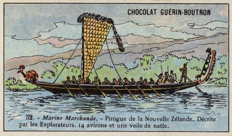 Maori Canoe, New Zealand by French School