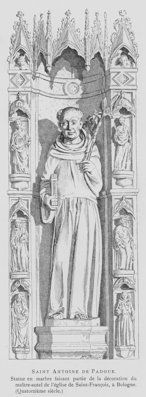 Marble Statue of St Anthony of Padua, Basilica of St Francis, Bologna, Italy by French School