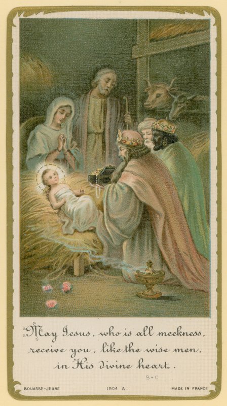 Mary Jesus, Who is All Meekness, Receive You, Like the Wise Men, in His Divine Heart by French School