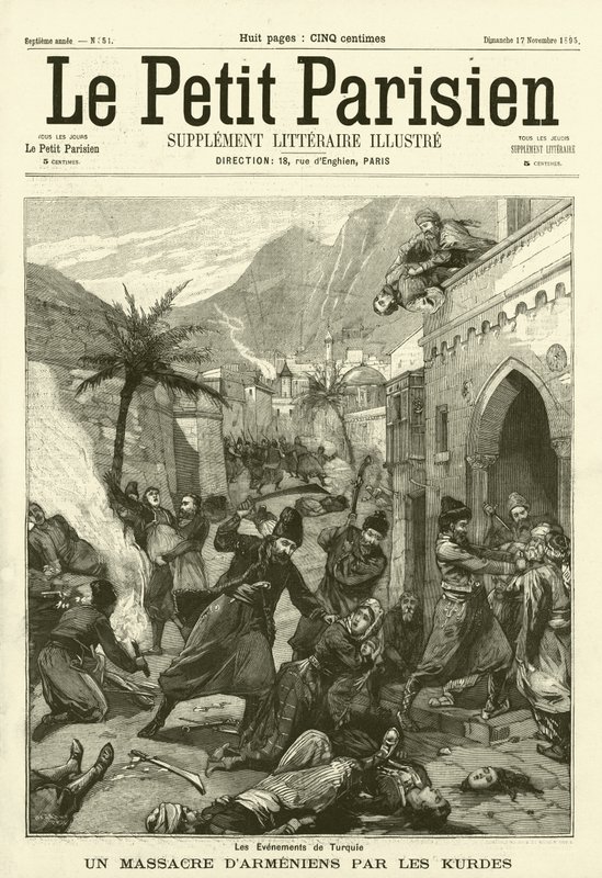 Massacre of Armenians by Kurds in Turkey by French School