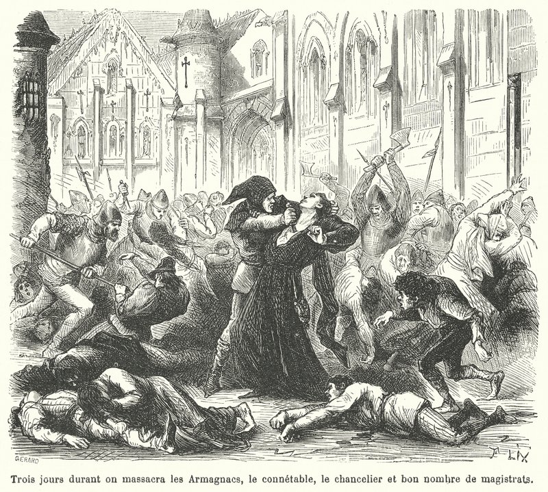 Massacre of the Armagnacs by the Burgundians, Paris by French School