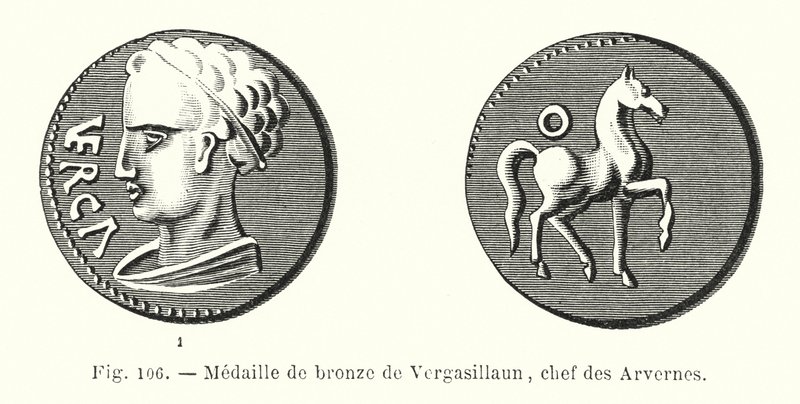 Bronze Medal of Vergasillaun, Chief of the Arverni by French School