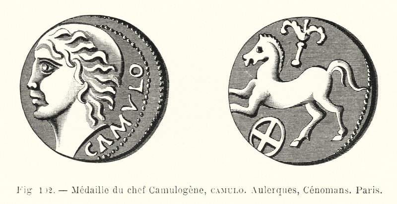 Medal of Chief Camulogene, Camulo, Aulerques, Cenomans, Paris by French School