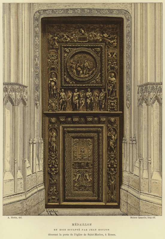 Medallion in Wood Carved by Jean Goujon in the Door of the Church of Saint-Maclou, Rouen by French School