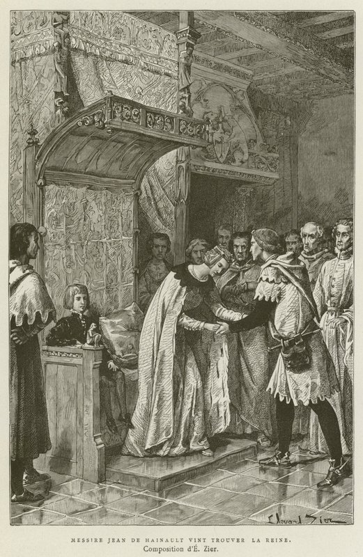 Sir John of Hainault Came to Find the Queen (engraving) by French School