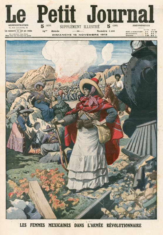 Mexican women in the Revolutionary army by French School