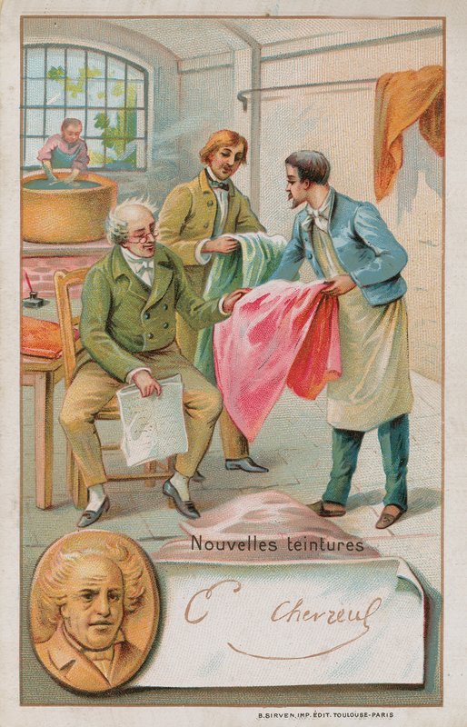 Michel Eugene Chevreul, French Chemist (1786-1889), Inspecting Some New Dyes by French School