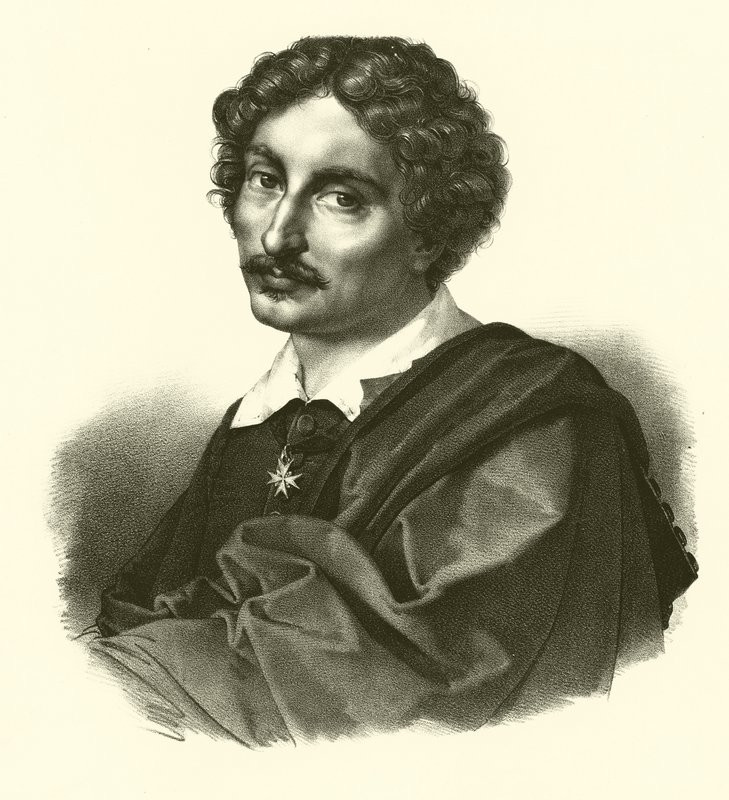 Michelangelo Merisi da Caravaggio, Portrait (engraving) by French School
