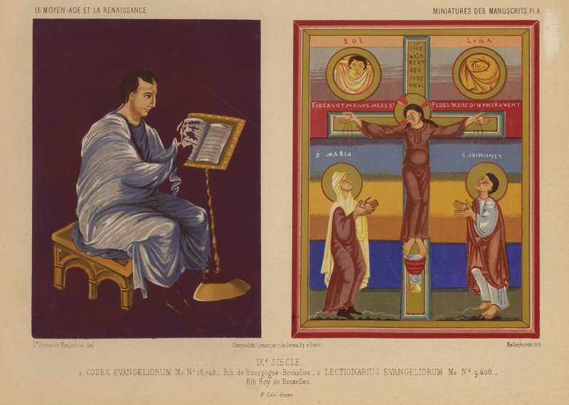Miniatures from 9th Century Illuminated Manuscripts by French School