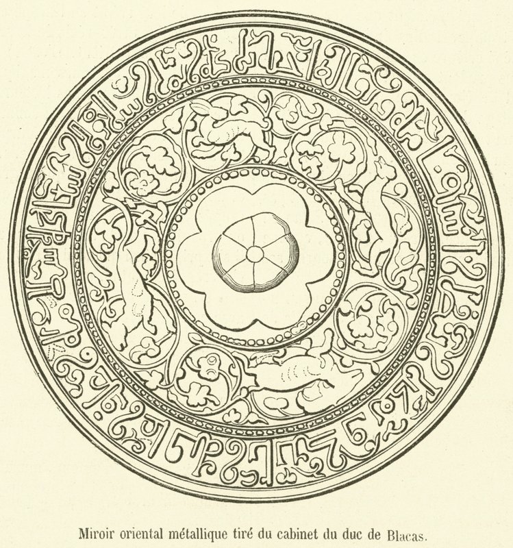 Oriental Metal Mirror from the Cabinet of the Duke of Blacas (engraving) by French School