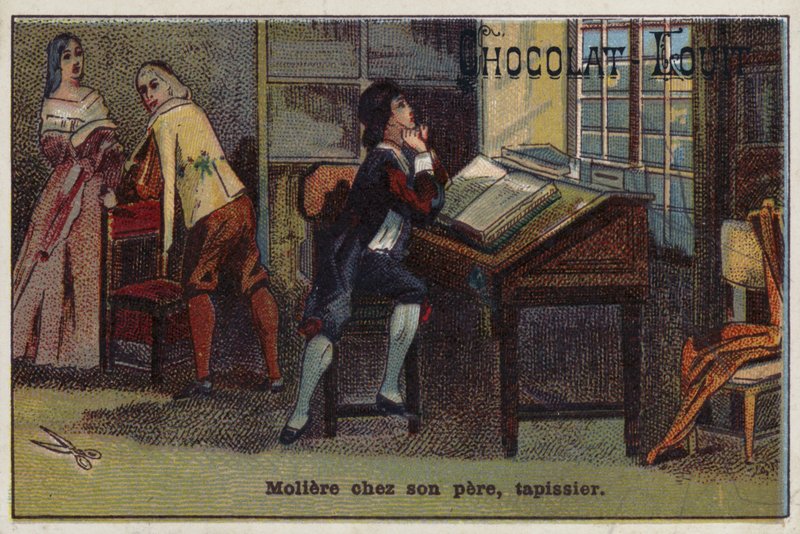 Moliere, French playwright, in the house of his father, an upholsterer by French School