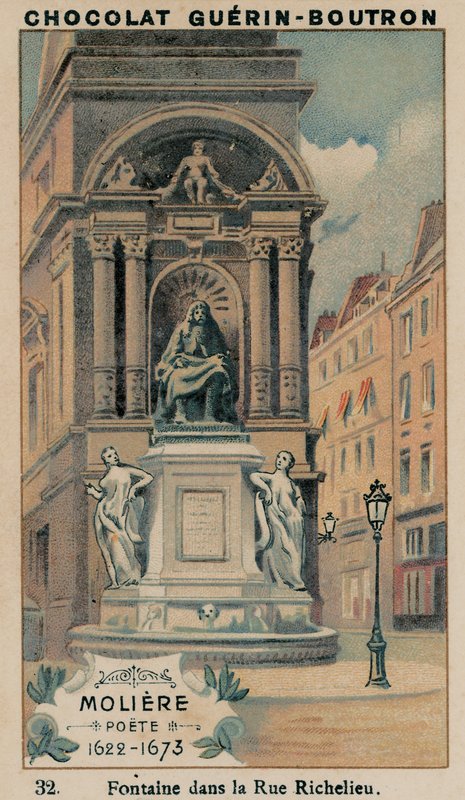 Moliere, Poet, 1622-1673, Fountain in Rue Richelieu by French School