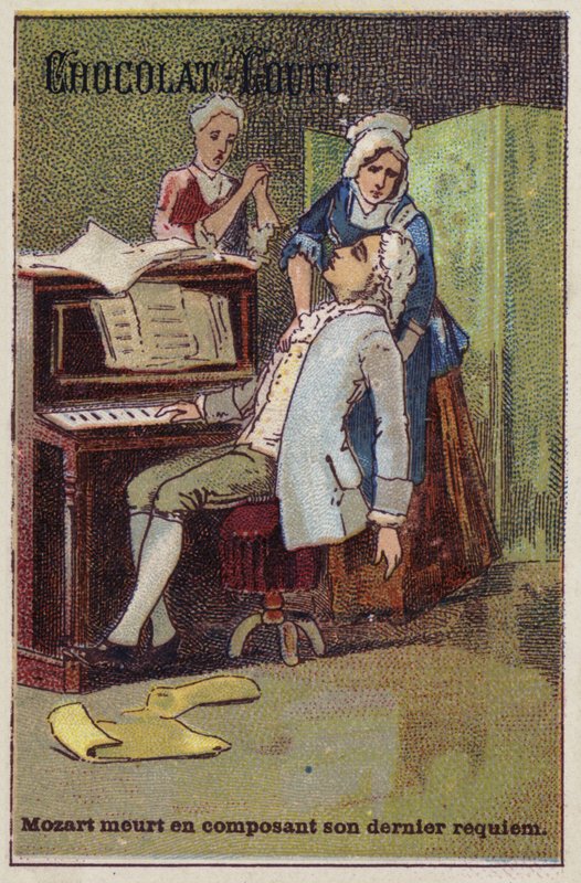 Mozart dies while composing his last requiem by French School