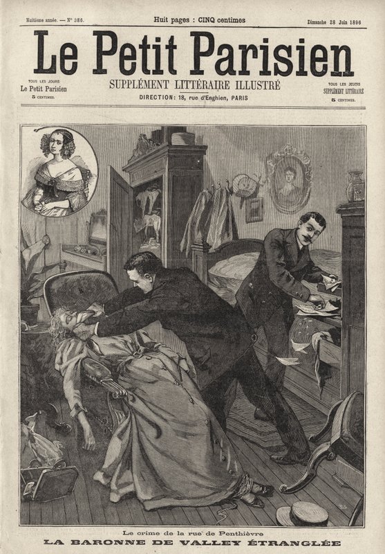 Murder of the elderly Baronne de Valley in her home on the Rue de Penthievre, Paris by French School
