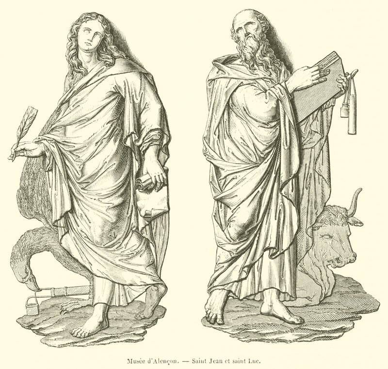 Museum of Alencon, Saint John and Saint Luke (engraving) by French School