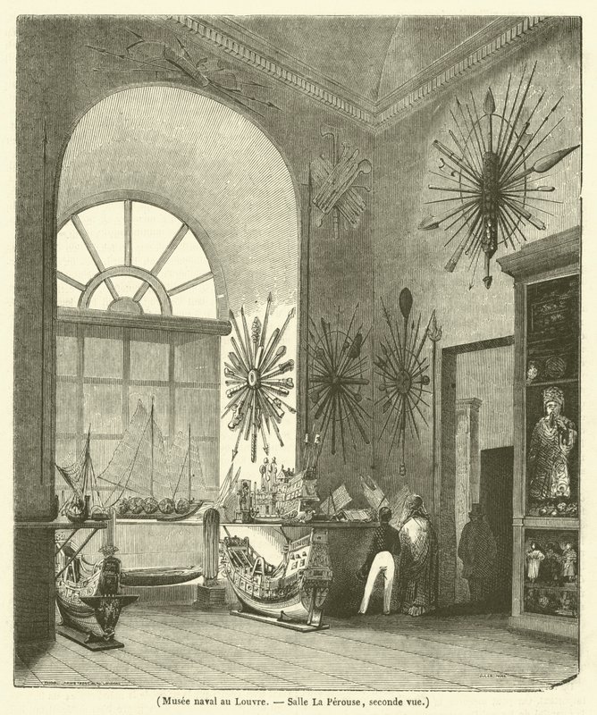 Naval Museum at the Louvre, La Perouse Room, Second View (engraving) by French School