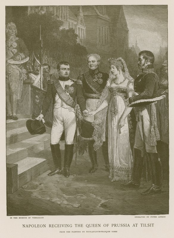 Napoleon receiving the Queen of Prussia at Tilsit by French School