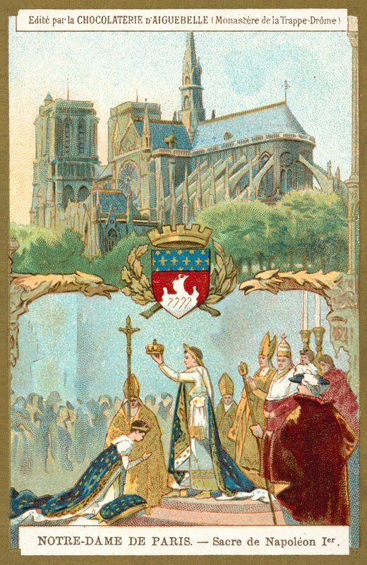 Notre Dame de Paris, and the coronation of Napoleon I as emperor of France by French School