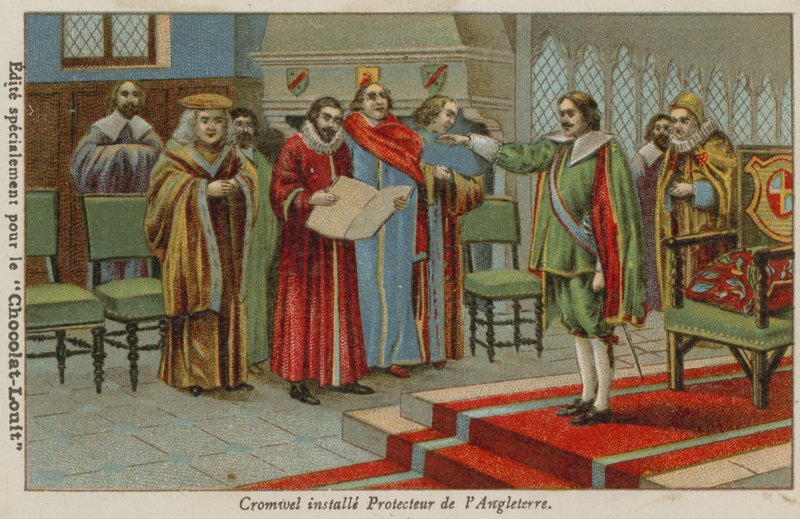 Oliver Cromwell Sworn in as Lord Protector of England, Scotland and Ireland, 1653 by French School