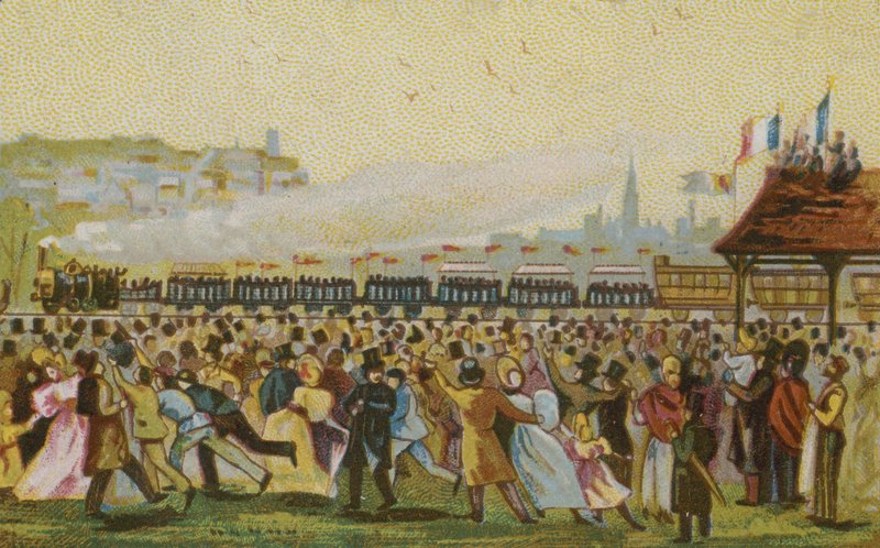 Opening of the First French Railway, 1832 by French School