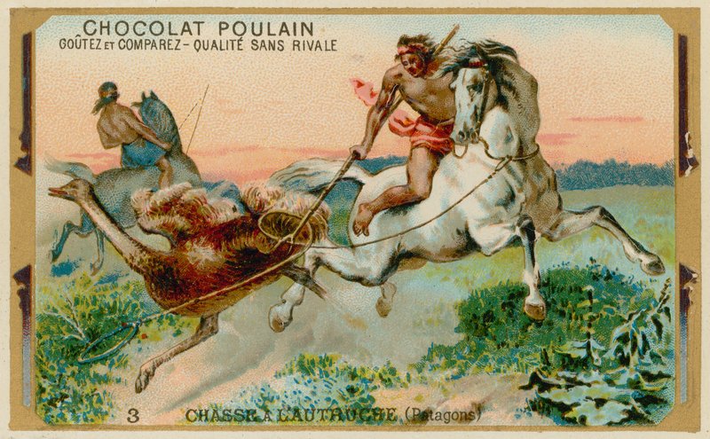 Ostrich hunting, Patagonia by French School