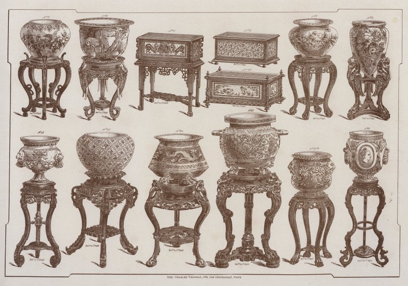 Page from the catalogue of the Grand Depot de Porcelaines, Faiences et Verreries by French School