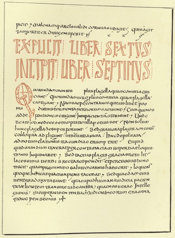 Page of a commentary by St Gregory by French School