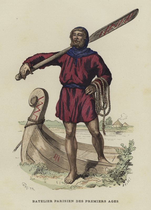 Parisian boatman of early times by French School