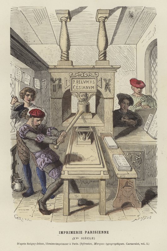 Parisian printing house, 15th Century by French School