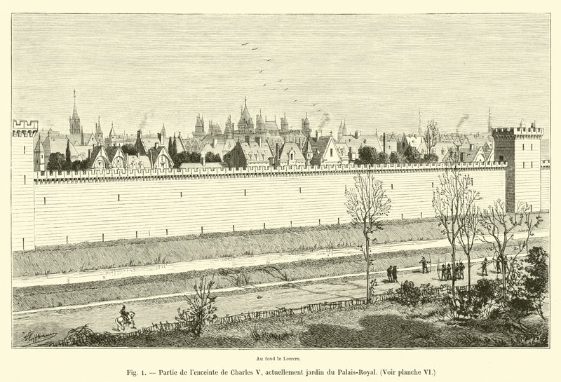 Part of the Enclosure of Charles V, Currently Palais-Royal Garden, See Plate VI by French School