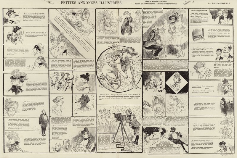 Illustrated Classified Ads by French School