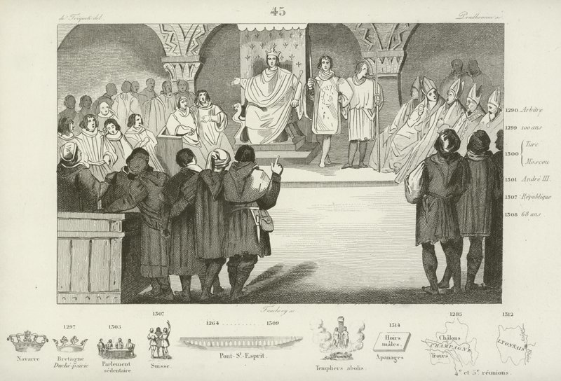 Philip IV of France convenes the States General, Louvre Palace, Paris, 1302 by French School